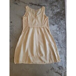 Catwalk Studio Dress Women’s Medium Tan  Lagenlook Midi Coastal Artsy Shift